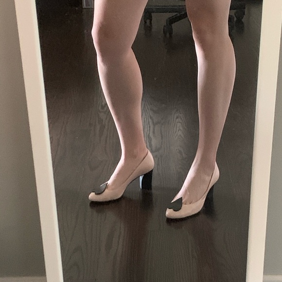 ZVELLE cute pink gray heels women size 7 - Picture 5 of 7